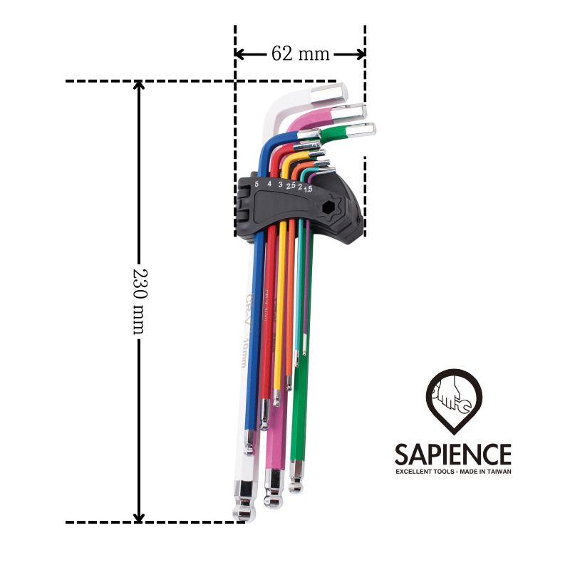 Sapience Colorful Hex Key Wrench Set DT-035