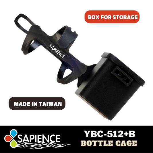 Sapience Plastic Bottle Cage YBC-512+B with Integrated Storage Box.